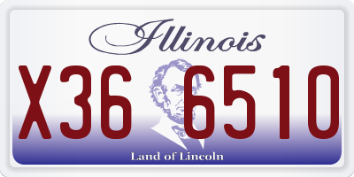 IL license plate X366510