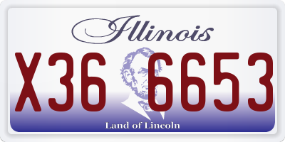 IL license plate X366653