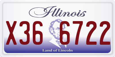 IL license plate X366722