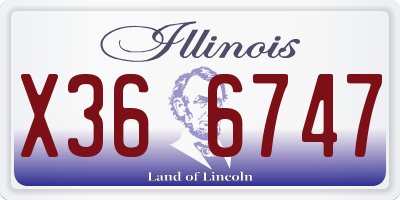 IL license plate X366747