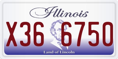 IL license plate X366750