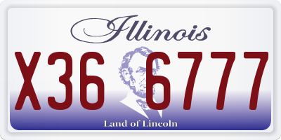 IL license plate X366777