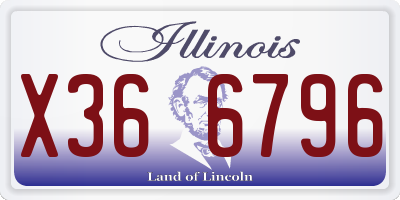 IL license plate X366796