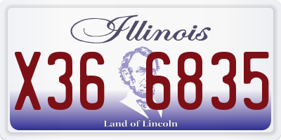 IL license plate X366835