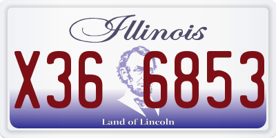 IL license plate X366853