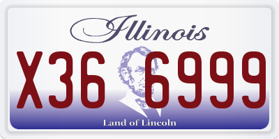 IL license plate X366999