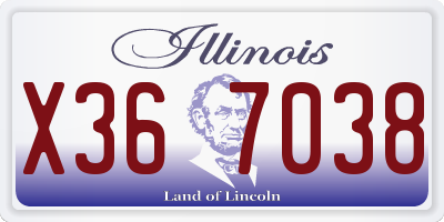 IL license plate X367038