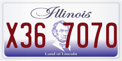 IL license plate X367070