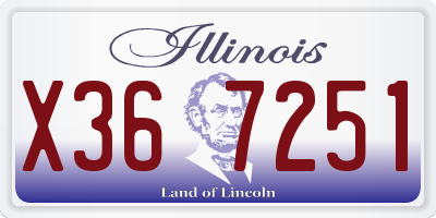 IL license plate X367251