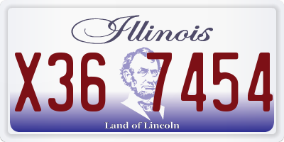 IL license plate X367454