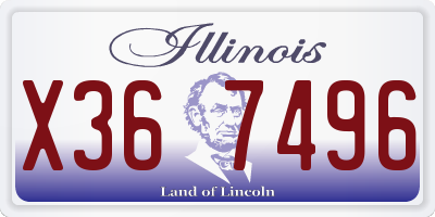 IL license plate X367496