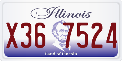 IL license plate X367524