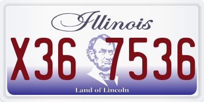 IL license plate X367536