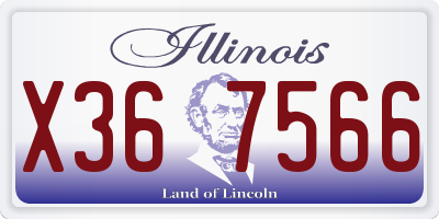 IL license plate X367566