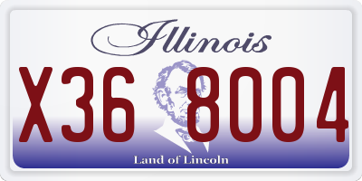 IL license plate X368004