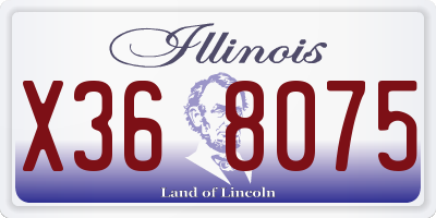 IL license plate X368075
