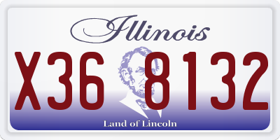 IL license plate X368132