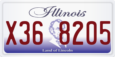 IL license plate X368205
