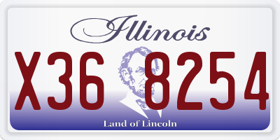 IL license plate X368254