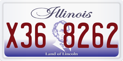 IL license plate X368262
