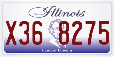 IL license plate X368275
