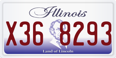 IL license plate X368293