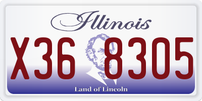 IL license plate X368305