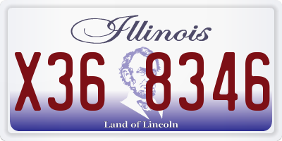 IL license plate X368346