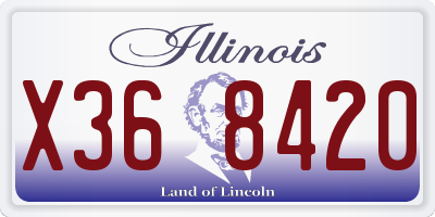 IL license plate X368420