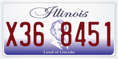 IL license plate X368451