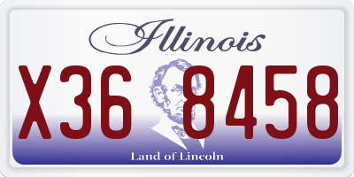 IL license plate X368458