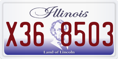 IL license plate X368503