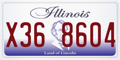 IL license plate X368604