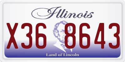IL license plate X368643