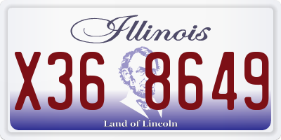 IL license plate X368649