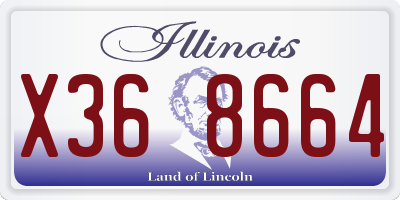 IL license plate X368664