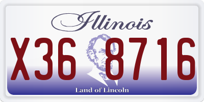 IL license plate X368716