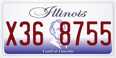 IL license plate X368755