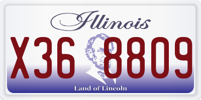 IL license plate X368809