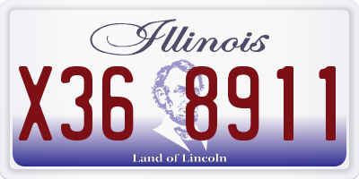 IL license plate X368911