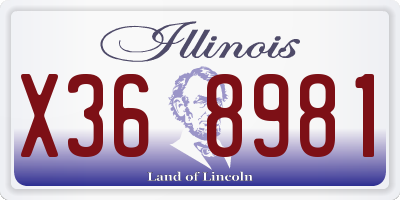 IL license plate X368981