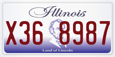 IL license plate X368987