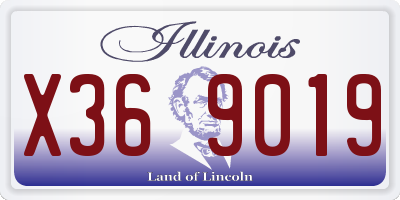IL license plate X369019