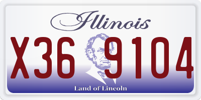 IL license plate X369104