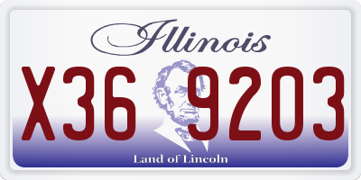 IL license plate X369203