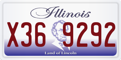 IL license plate X369292