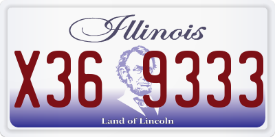 IL license plate X369333