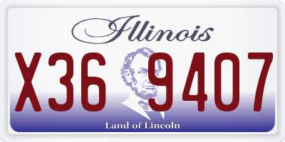 IL license plate X369407