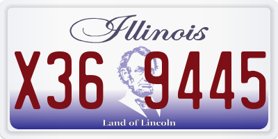IL license plate X369445