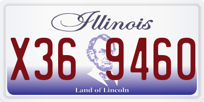 IL license plate X369460